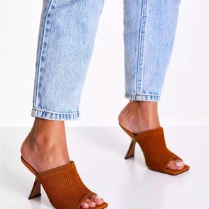 ASOS Brown Knit Design Mules/Sandals
